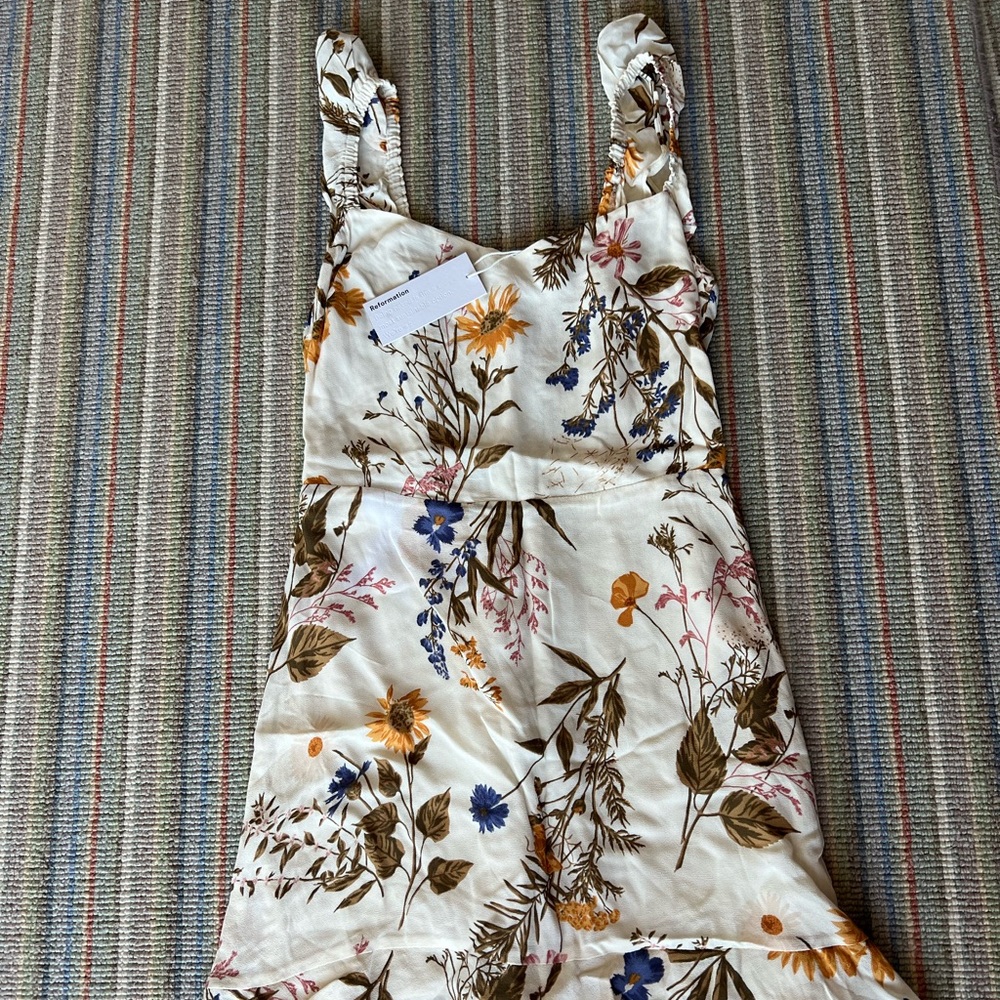 Reformation Binx Mini Floral Dress NEW BUT WITH STAIN
